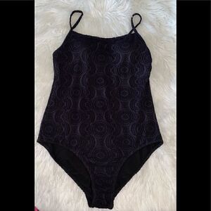 Catalina Eyelet Black One-Piece Swimsuits